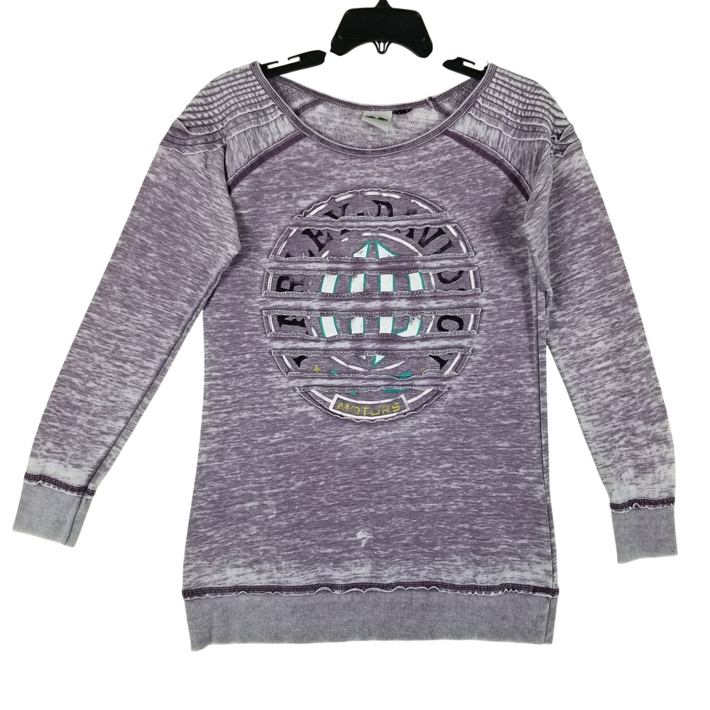 Harley-Davidson Sweatshirt Womens Small Purple Burnout Moto Graphic 96349-15VW